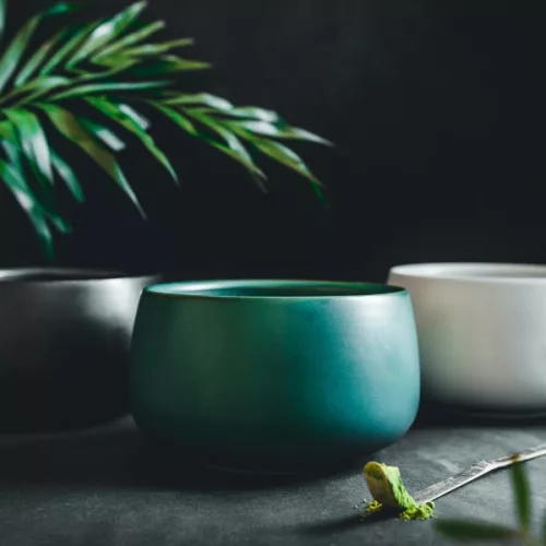 Chawan - Zöld kerámia teáscsésze