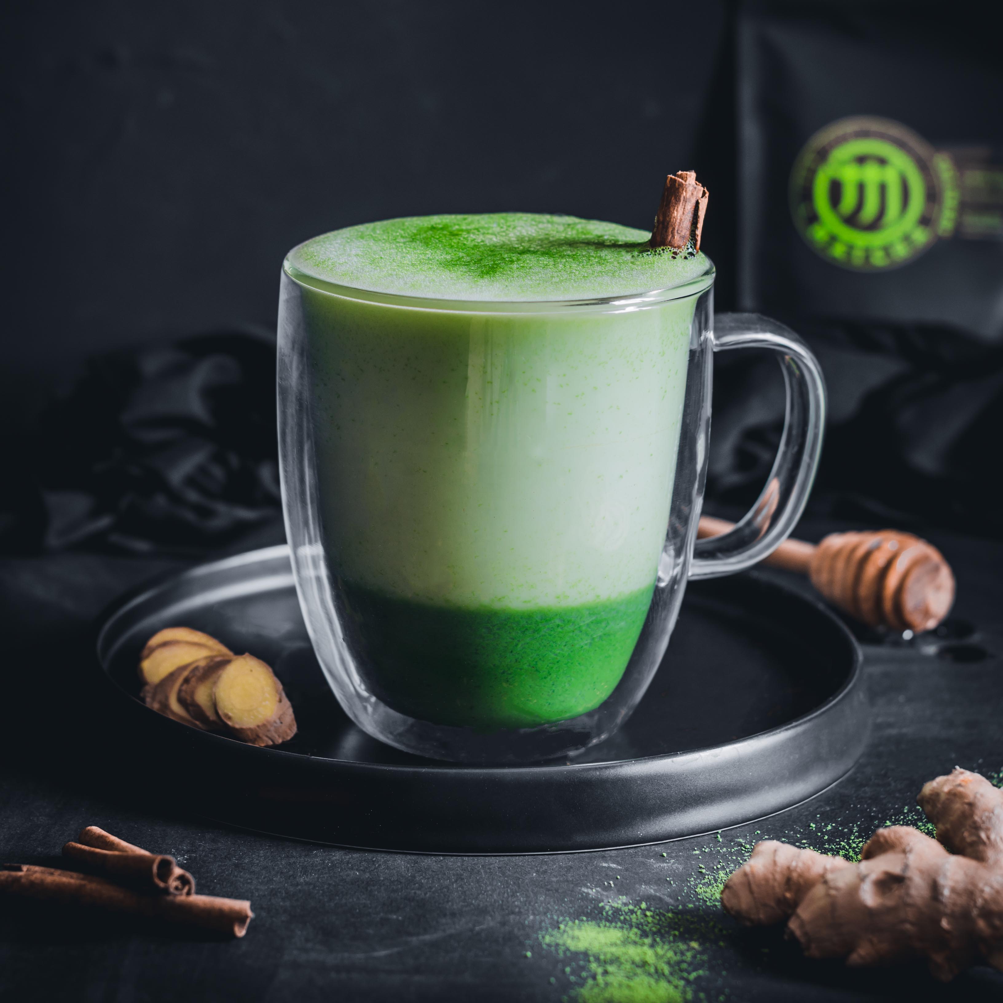 Ginger matcha latte - the best immune boosting drink