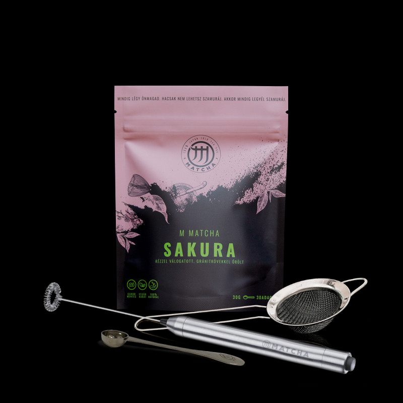 Modern matcha szett - Sakura 30g akciós termékkép 1